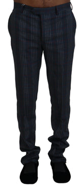 BENCIVENGA Gray Pure Wool Men Checkered Pants -   -  BENCIVENGA.